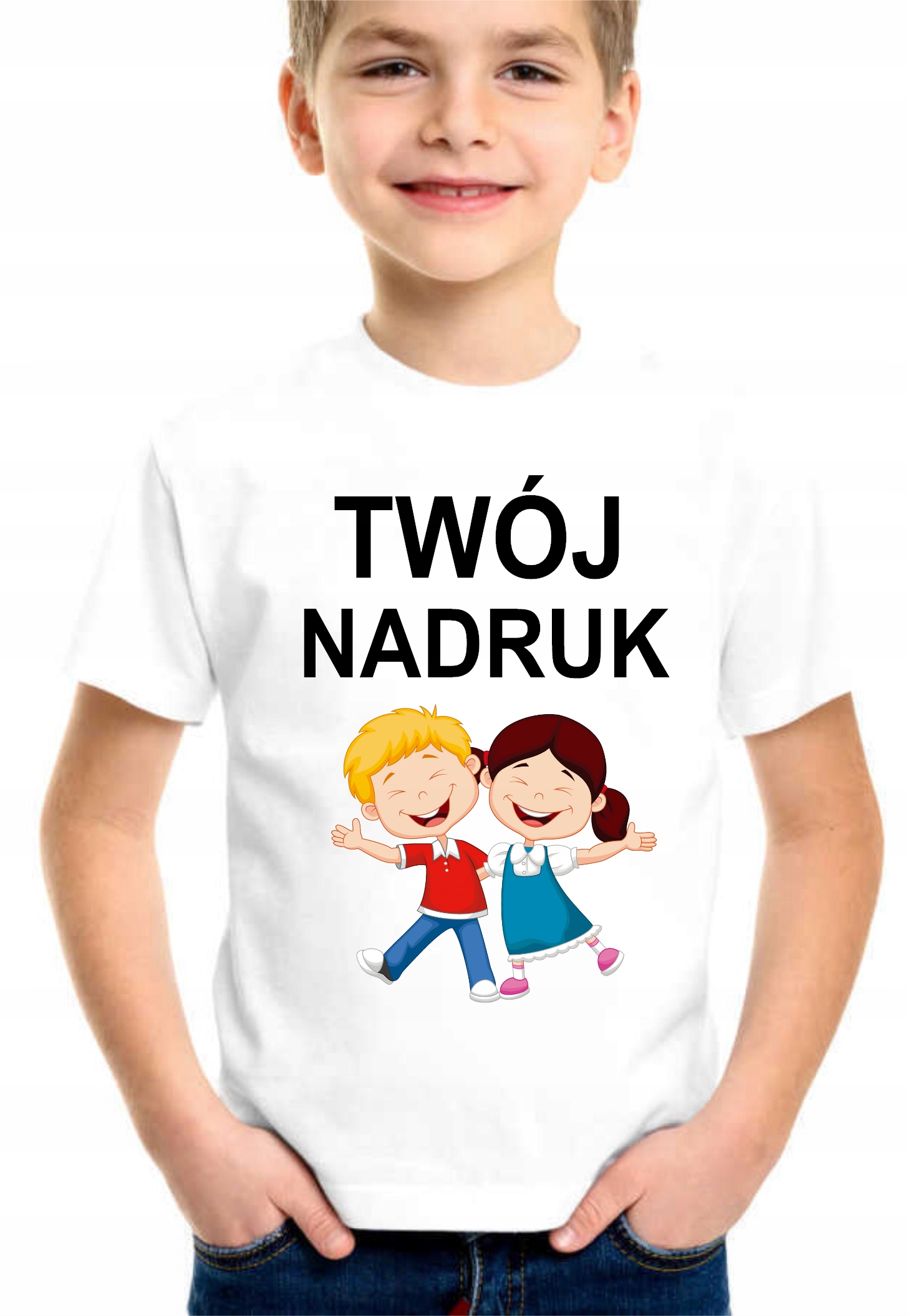 KOSZULKA DZIECIĘCA Z WŁASNYM NAPISEM ZDJĘCIEM GRAFIKA LOGO 12/14L Rozmiar 146