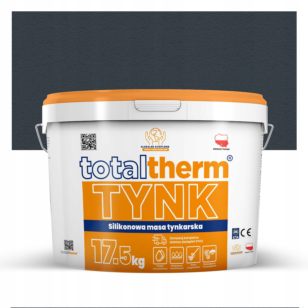 Silikonová omítka beránek TotalTherm 17,5 kg, barva Antracitová Šedá RAL7016