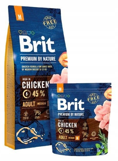 Brit Premium By Nature Adult M Medium 15 kg