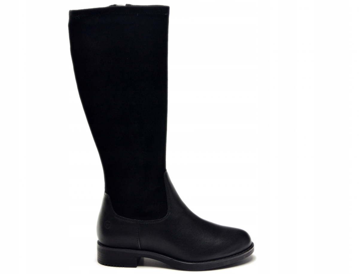 Kozačky 38 Tamaris 85502 kůže černé, kožené kozačky