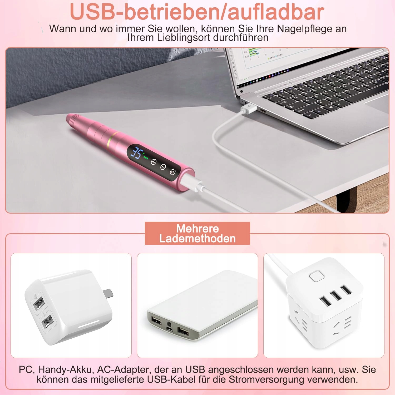 Nailgirls zestaw elektrycznych frezarek do paznokci, 11 w 1 35000 obr./min — miniatura 4