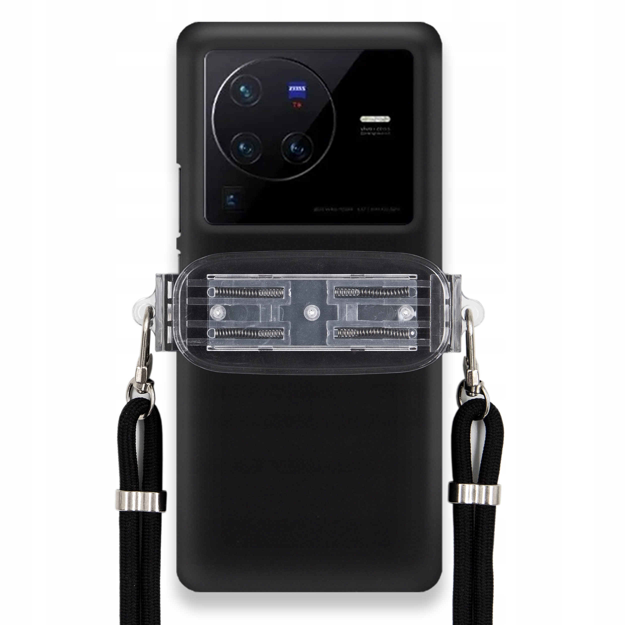 pouzdro na Vivo X80 Pro Smooth Case Ochrana Držák Univerzální Černá Šňůrka