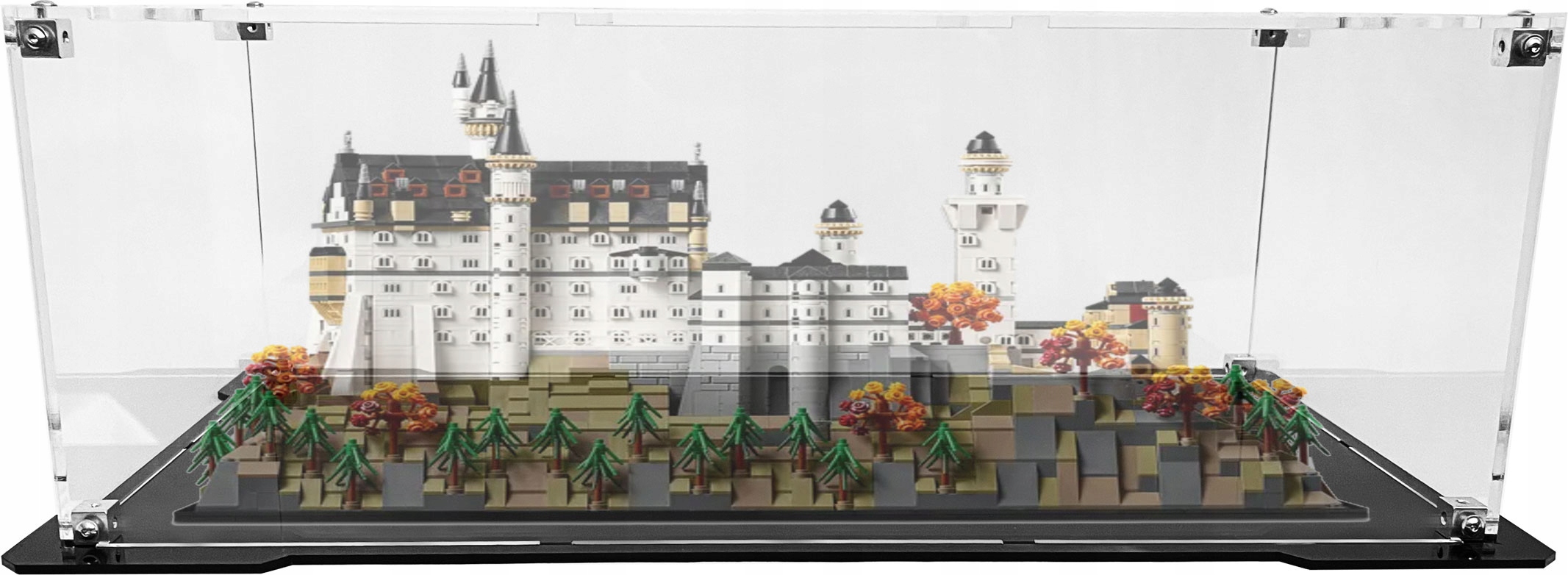 Vitrína s černou základnou pro Lego 21063 Architecture Zámek Neuschwanstein