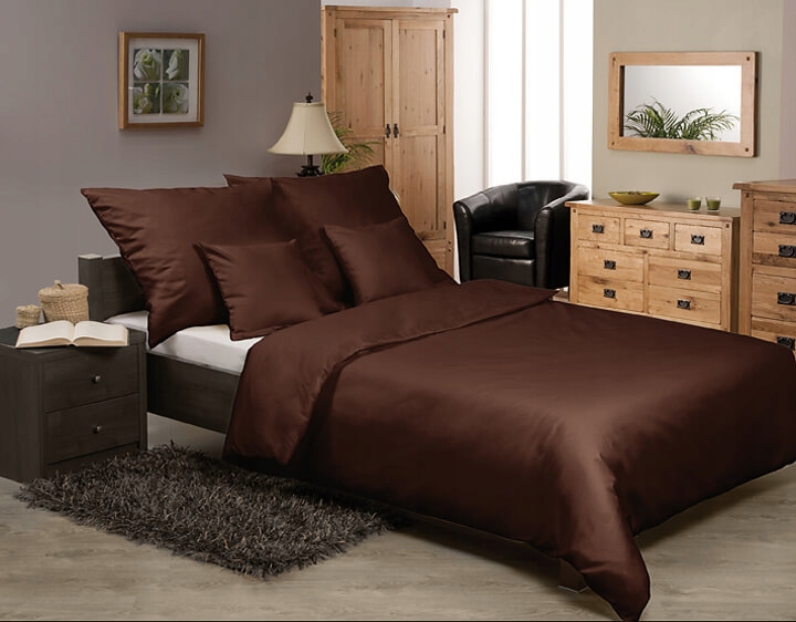 Posteľná bielizeň bavlnená saténová 220x200 +2x70x80+2x40x40 hnedá_18 Matex