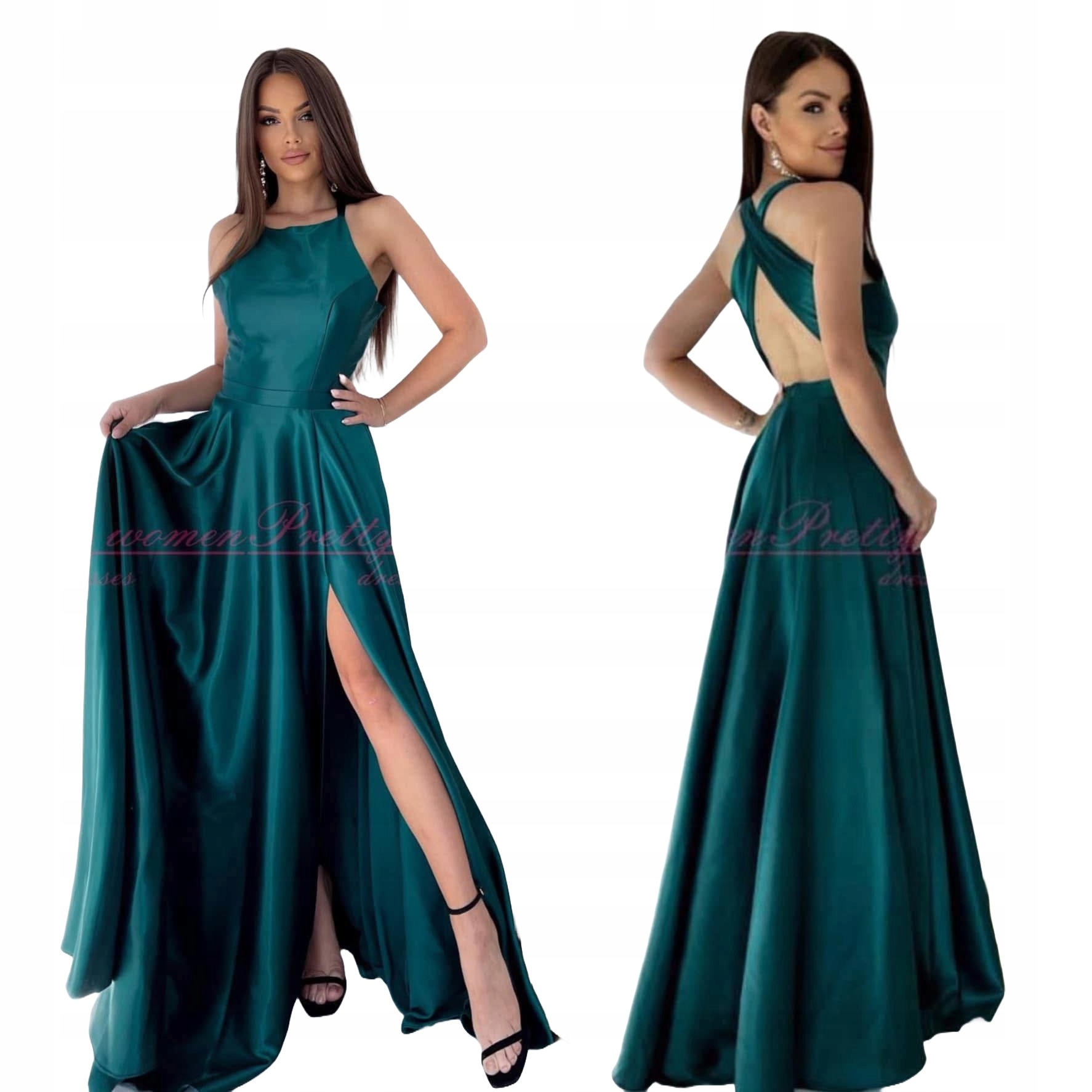 Lanciano lahvová Dlouhá Šaty s rozparkem na svatební hostina, opravená L