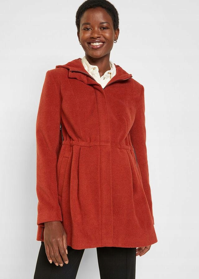 Bonprix 40 PŁASZCZ CIĄŻOWY Z KAPTUREM Rozmiar 40