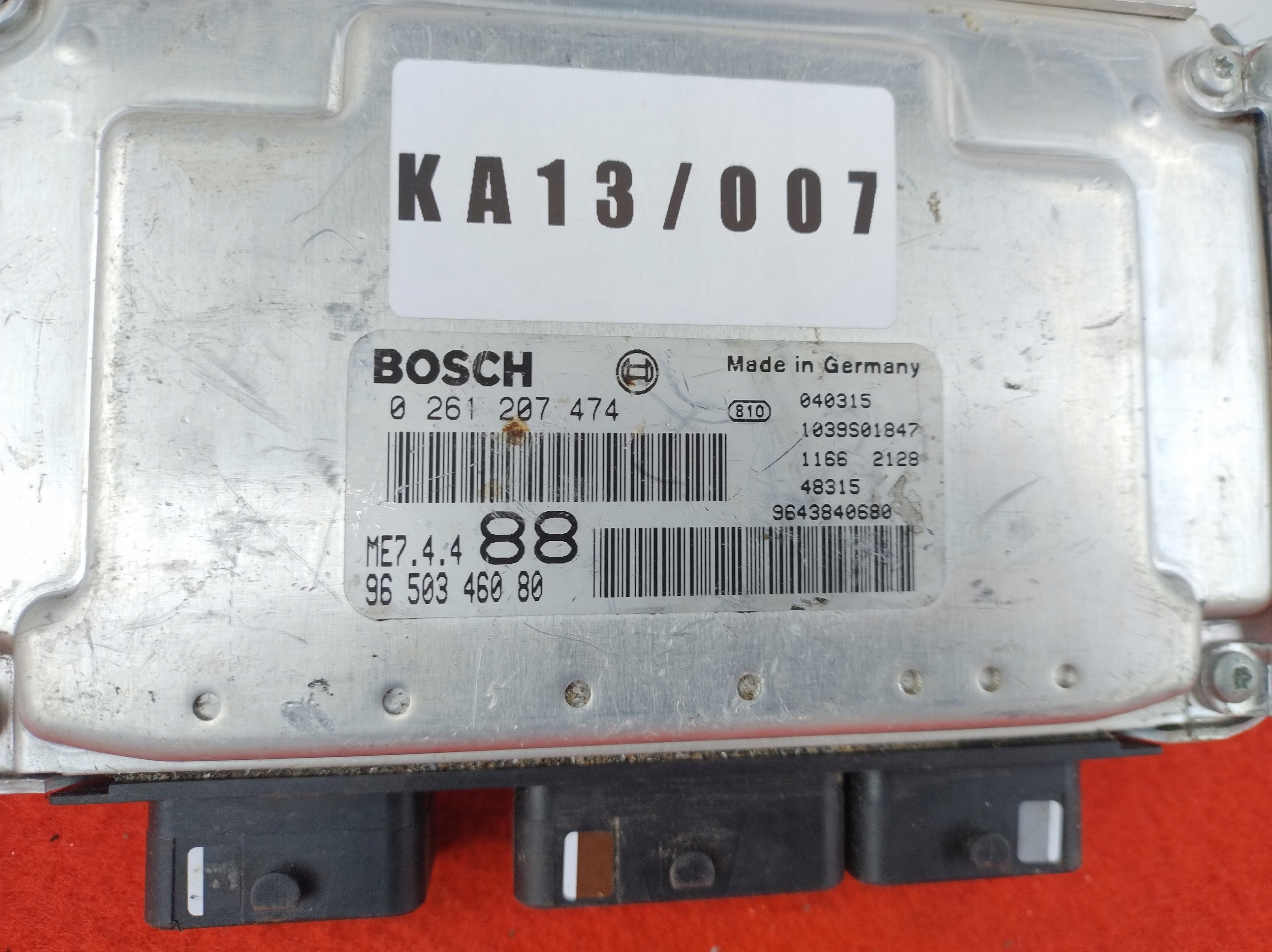 PEUGEOT 307 1.6 B petrol 16V computer of the engine control unit KA13/007