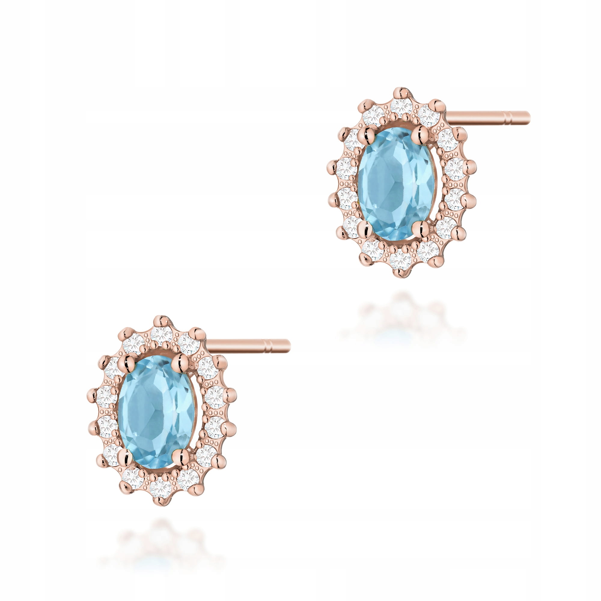 Náušnice z růžového zlata 585 Topaz Swiss 2 x 0,50 ct růžové zlato