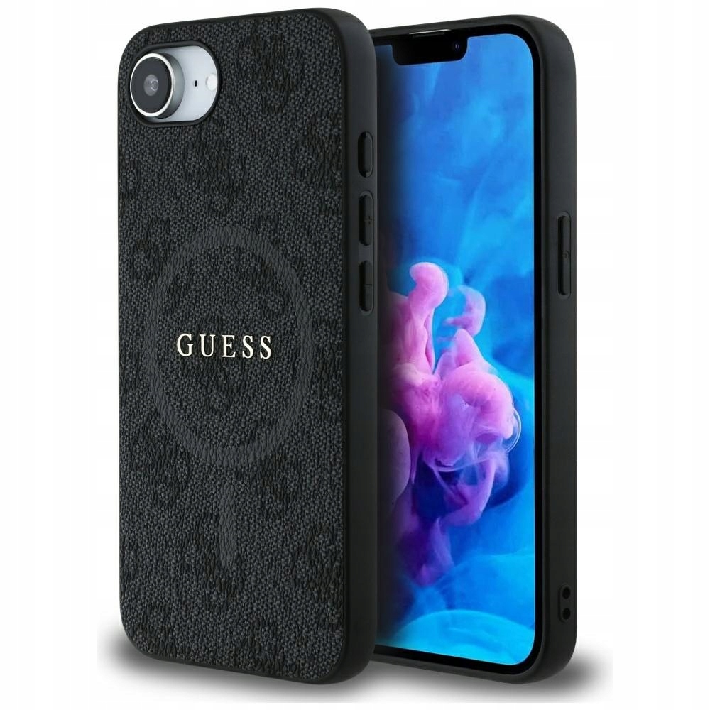 Etui Guess 4G Ring Classic Logo MagSafe do iPhone 16e 17e czarny