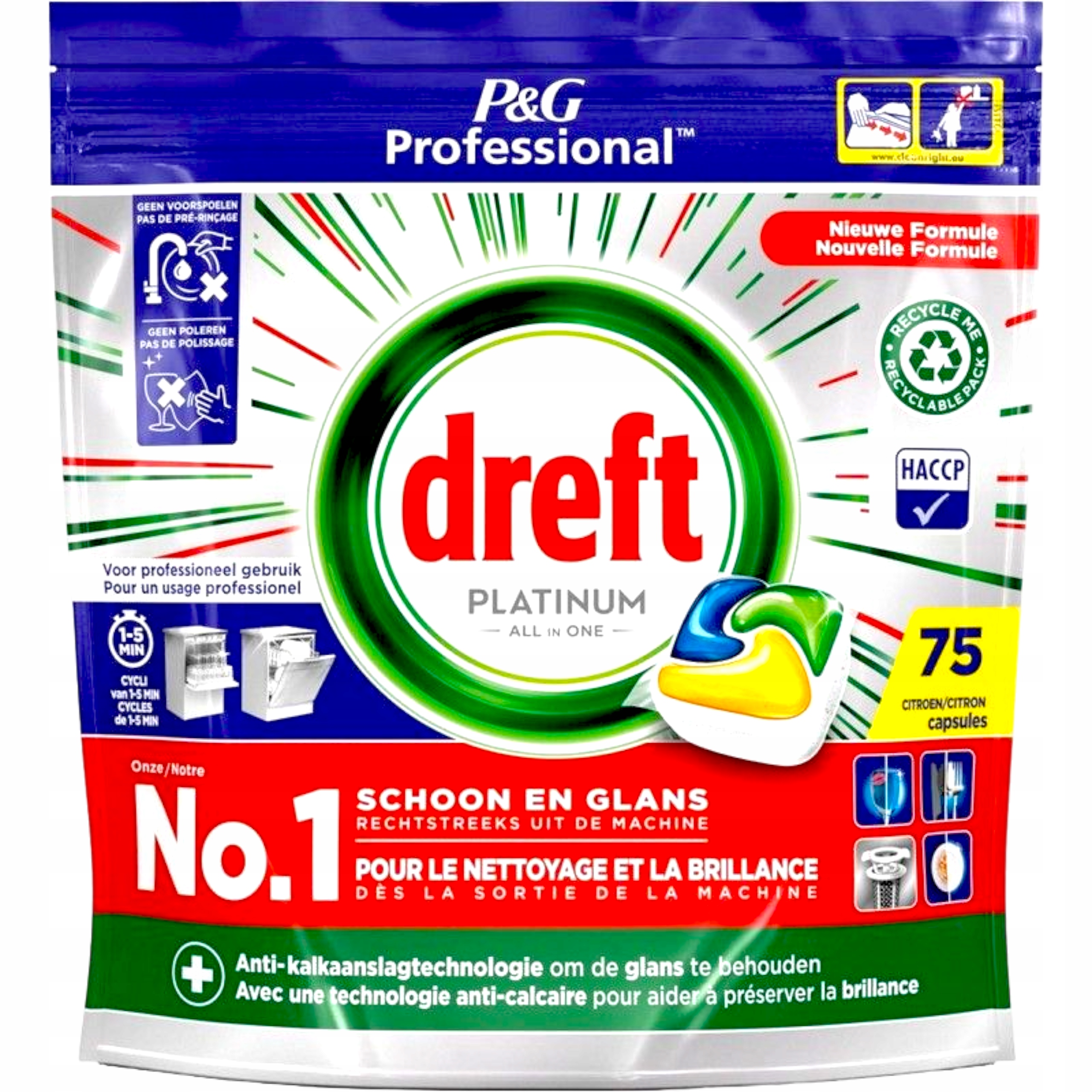 Levně Dreft Kapsle Myčka nádobí 75ks Platinum Citronové originál