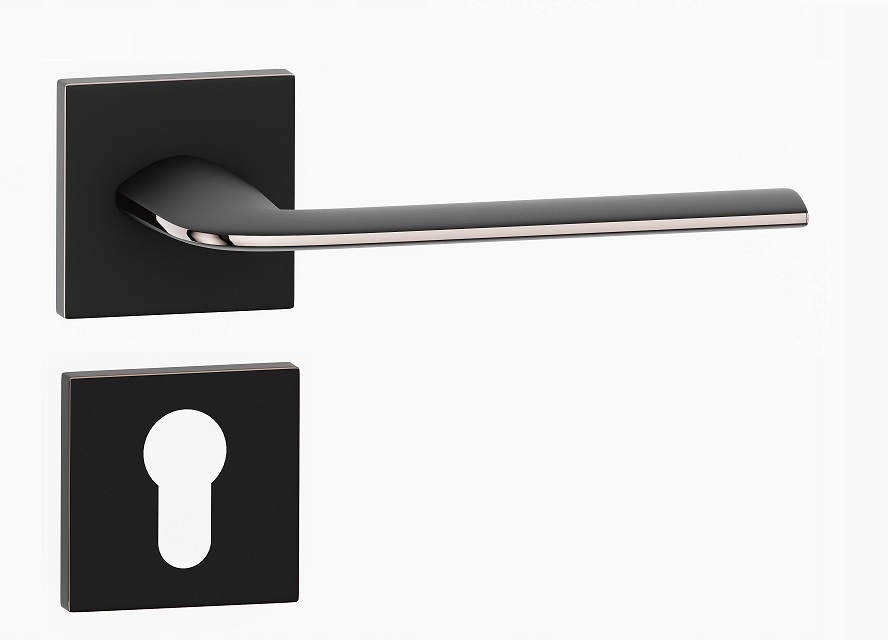 Klika na dveře komplet vložka rozety štítek Stinger II čtvercová černá