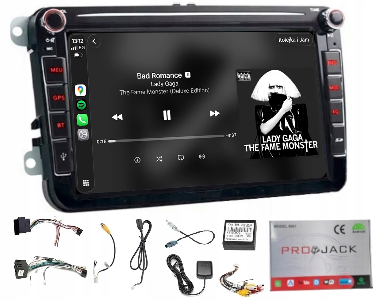Rádio Navigácia Gps Android Škoda Fabia 2007-2014 Wifi Carplay 64GB