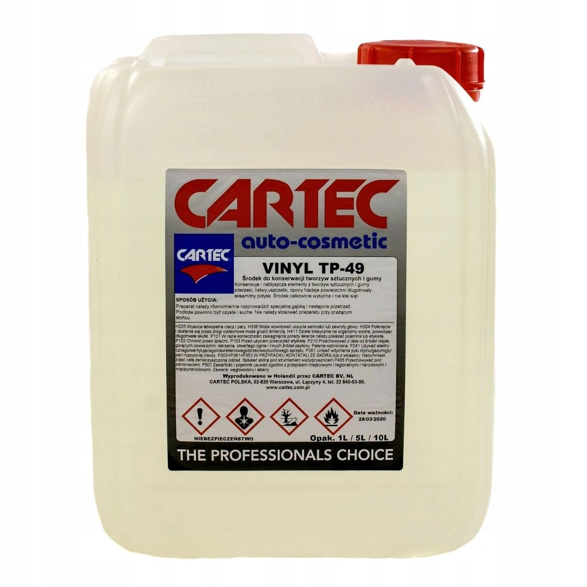 CARTEC VINYL TP-49 DO TWORZYW SZTUCZNYCH I GUMY 5L Pojemność w ofercie 5 ml