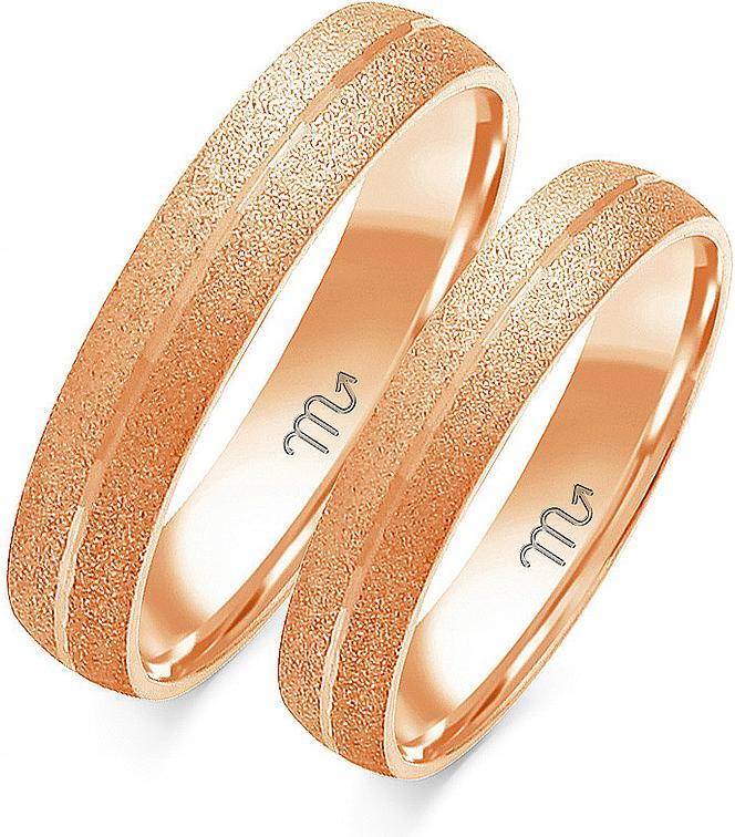Snubní prsteny z růžového zlata na svatba 585, 26 27 28, kolekce na svatba pro páry
