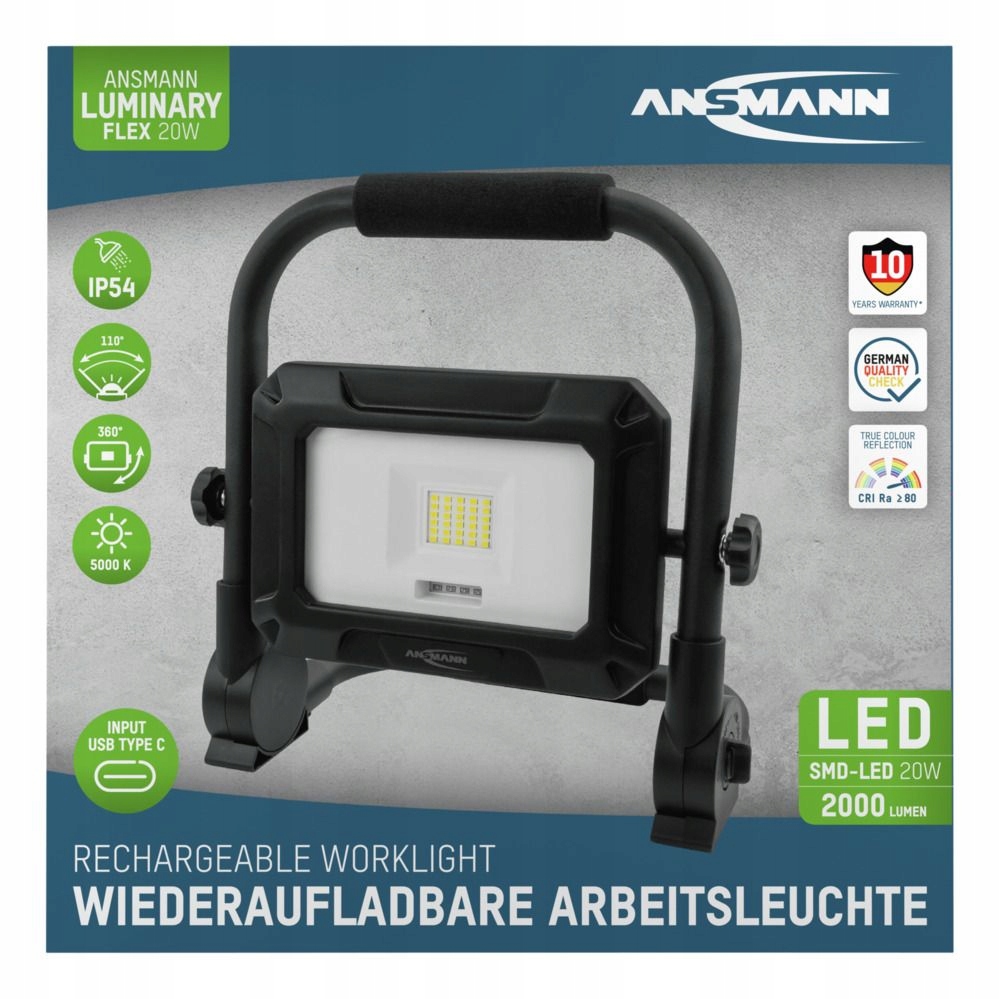 Pracovná lampa Ansmann FL20WR 2000 lm aku