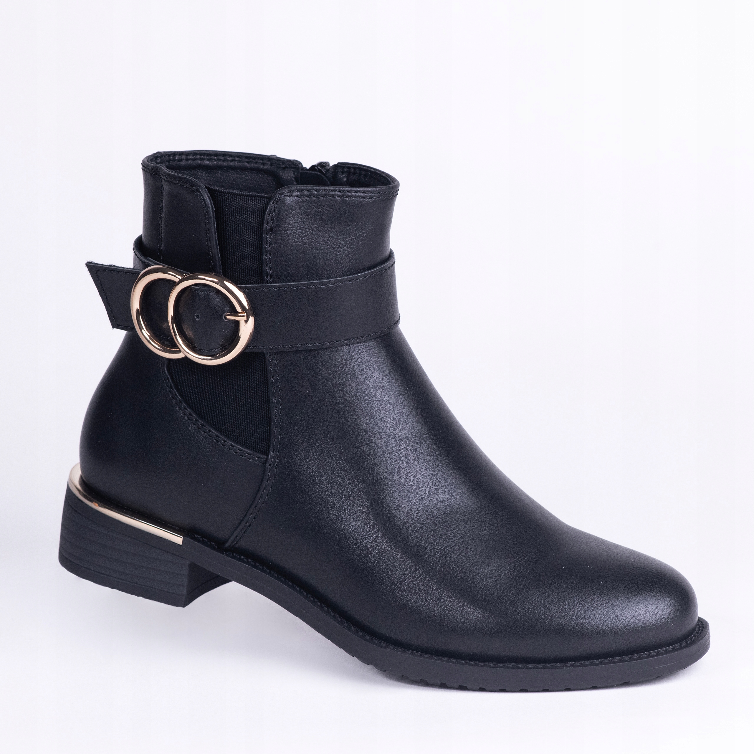 Dámské dámské kotníkové boty Goodin GD-WL-66 Eko kůže, klasické logo, černé 36