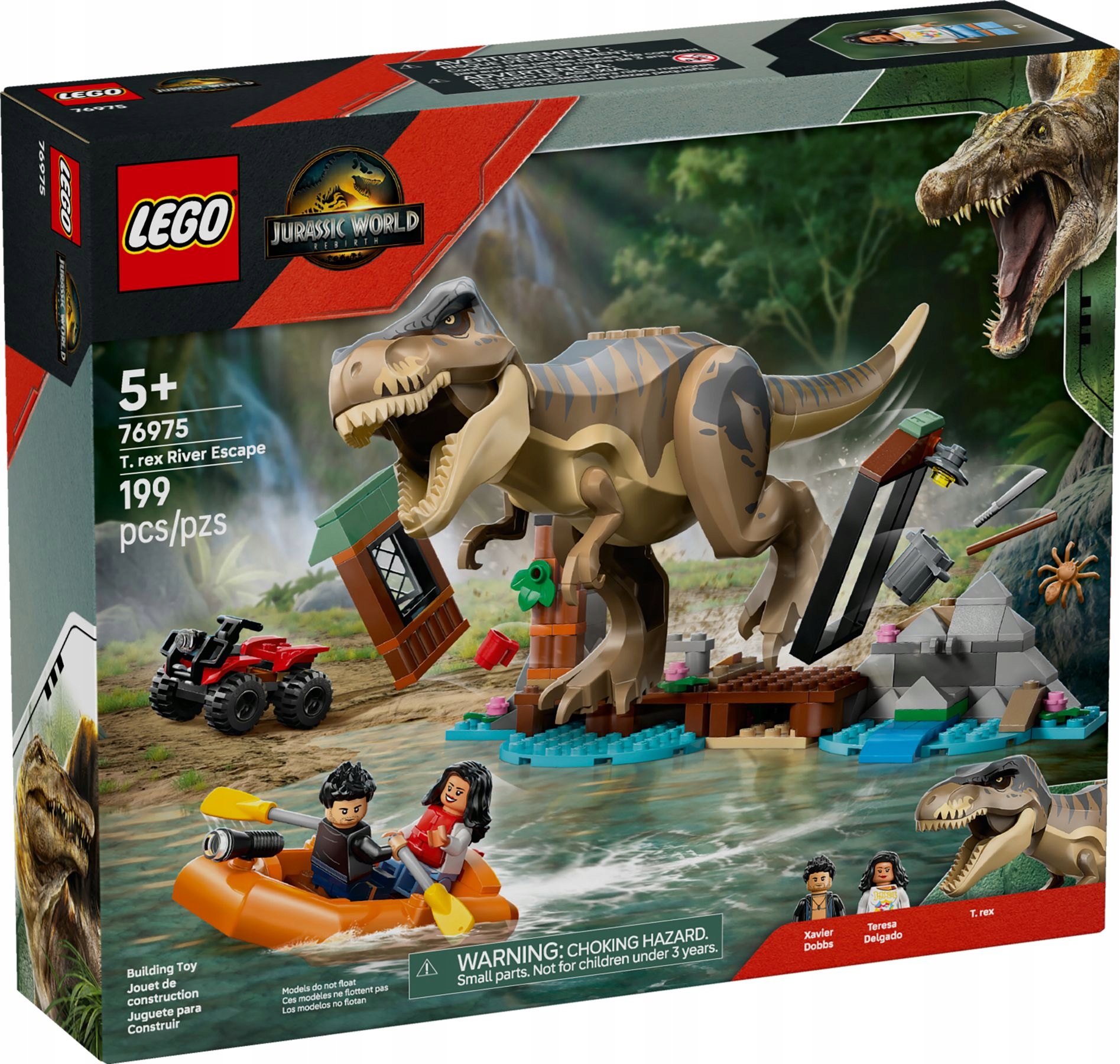 Lego Jurský Svět Útěk Řekou Před Tyranosaurem 76975