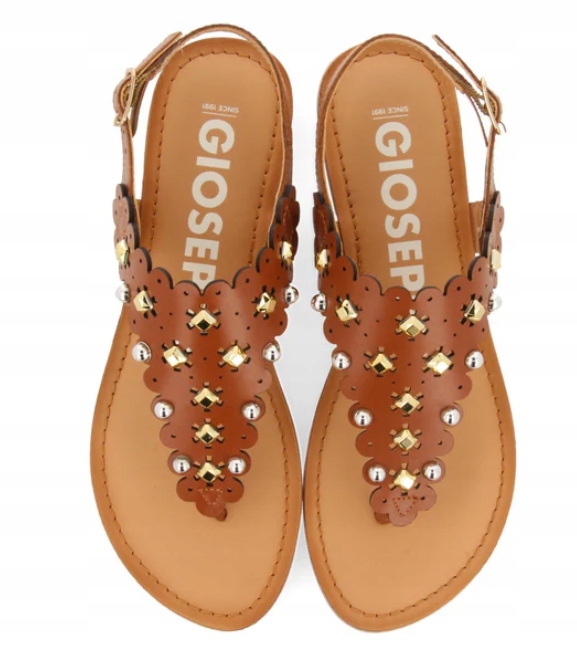 Gioseppo Hnědé Klasické Dámské Sandály S Cvočky 36 J0A