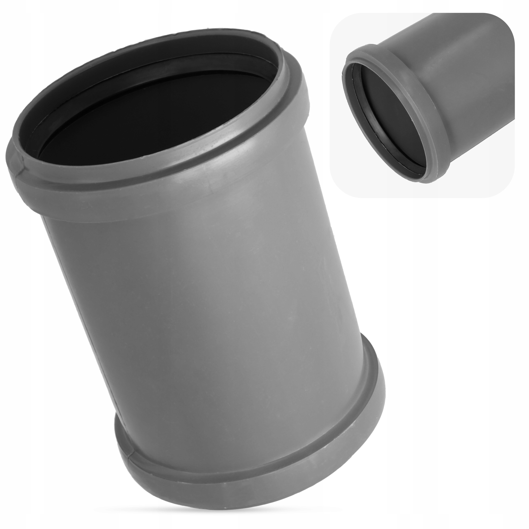 Mufa Kanalizacyjna 110 mm Rury PCV Nasuwka DŁUGA Złączka ŁĄCZNIK Wody Szara EAN (GTIN) 5905261598974
