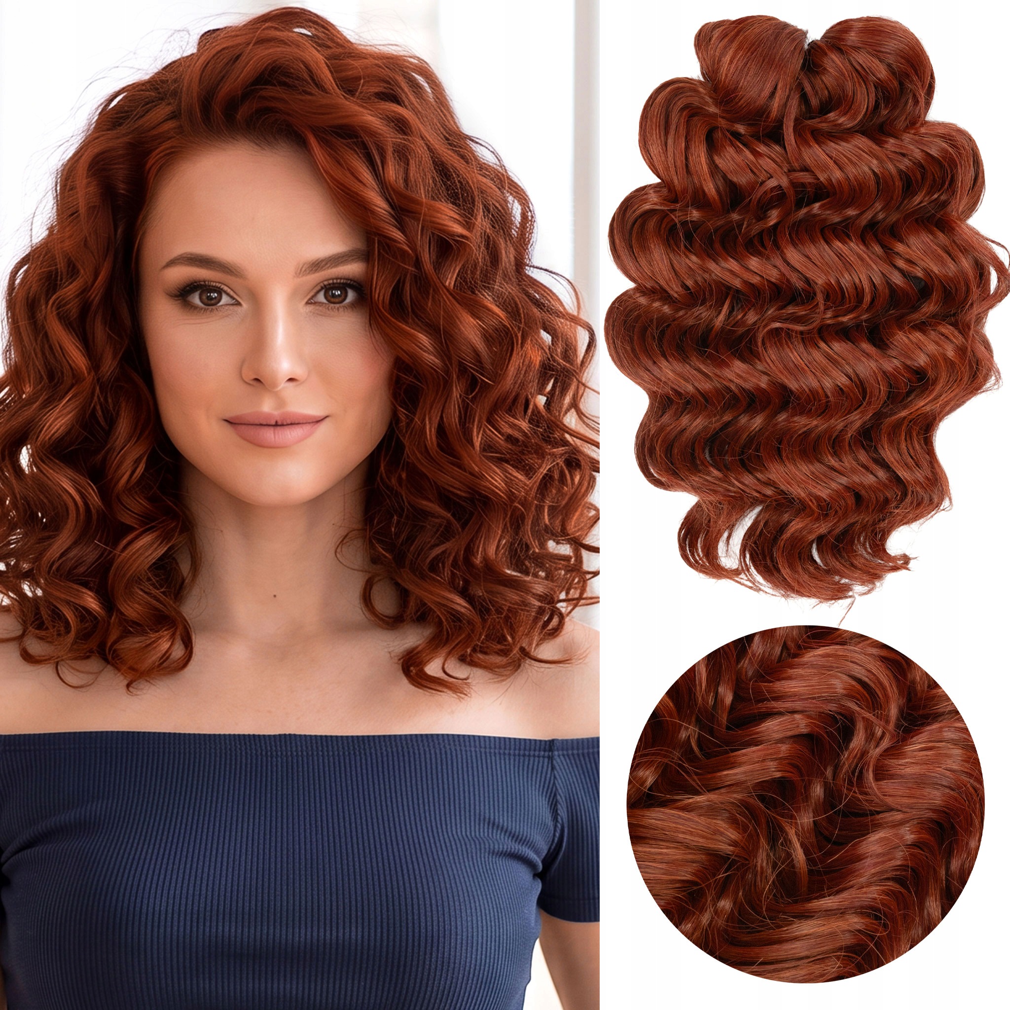 Włosy syntetyczne fale loki Afroloki Amelia Pro 30cm 200g miedziany brąz
