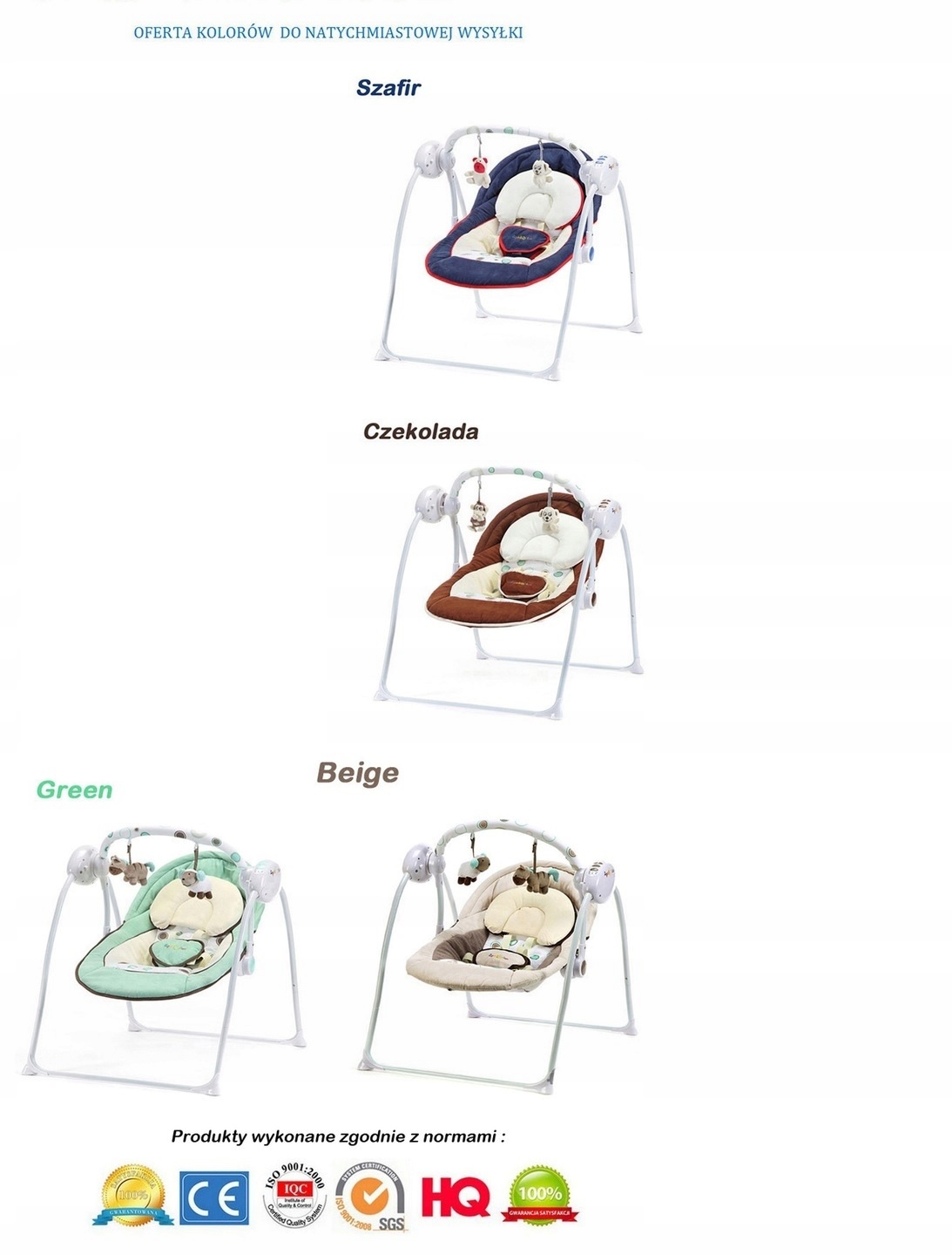 LONGLIFE LEŻACZEK BUJACZEK HUŚTAWKA moskit KOLORY Waga dziecka 0 - 12 kg