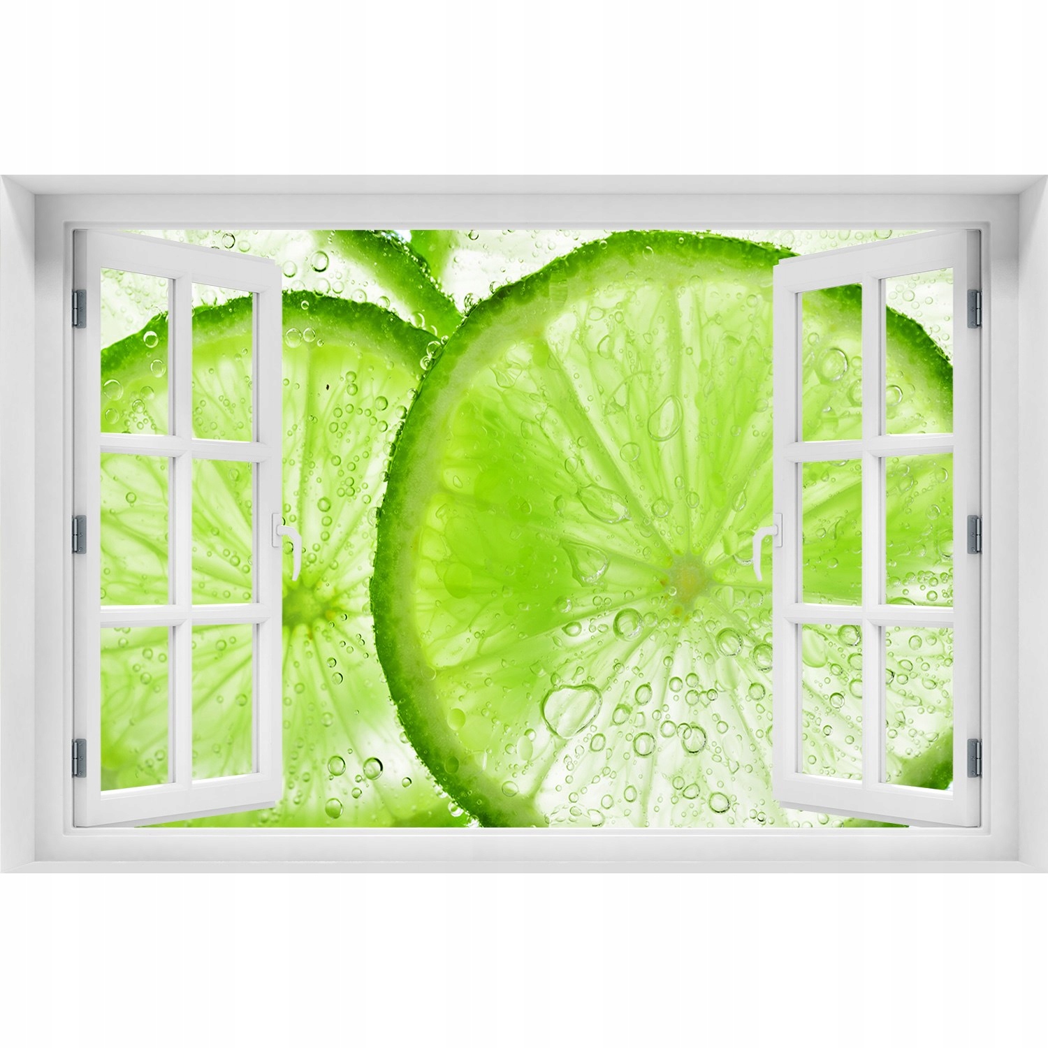 

3D Okno Naklejka na ścianę Limonki pod wodą 120x80