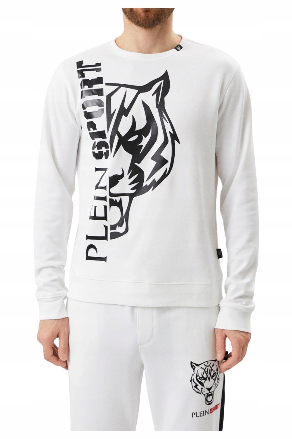Pánská mikina Plein Sport , bílá bavlněná sportovní mikina, dlouhý rukáv vel. M