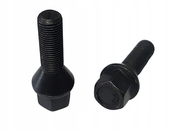 

Śruby do kół długie 12x1,25x32 mm stożek czarne Eu