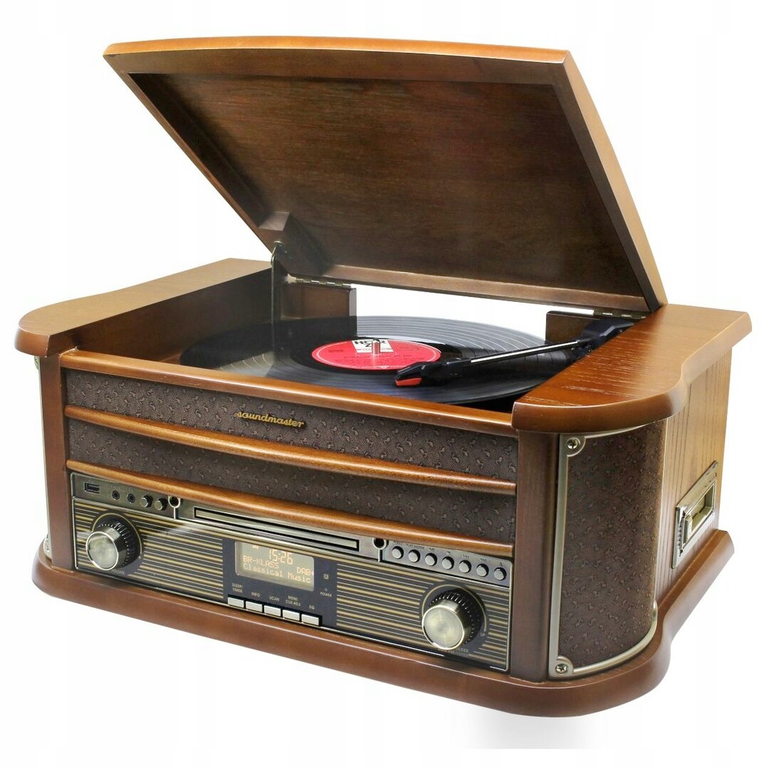 Gramofon Soundmaster NR565DAB Dab Fm CD Usb Bluetooth Vintage Retro