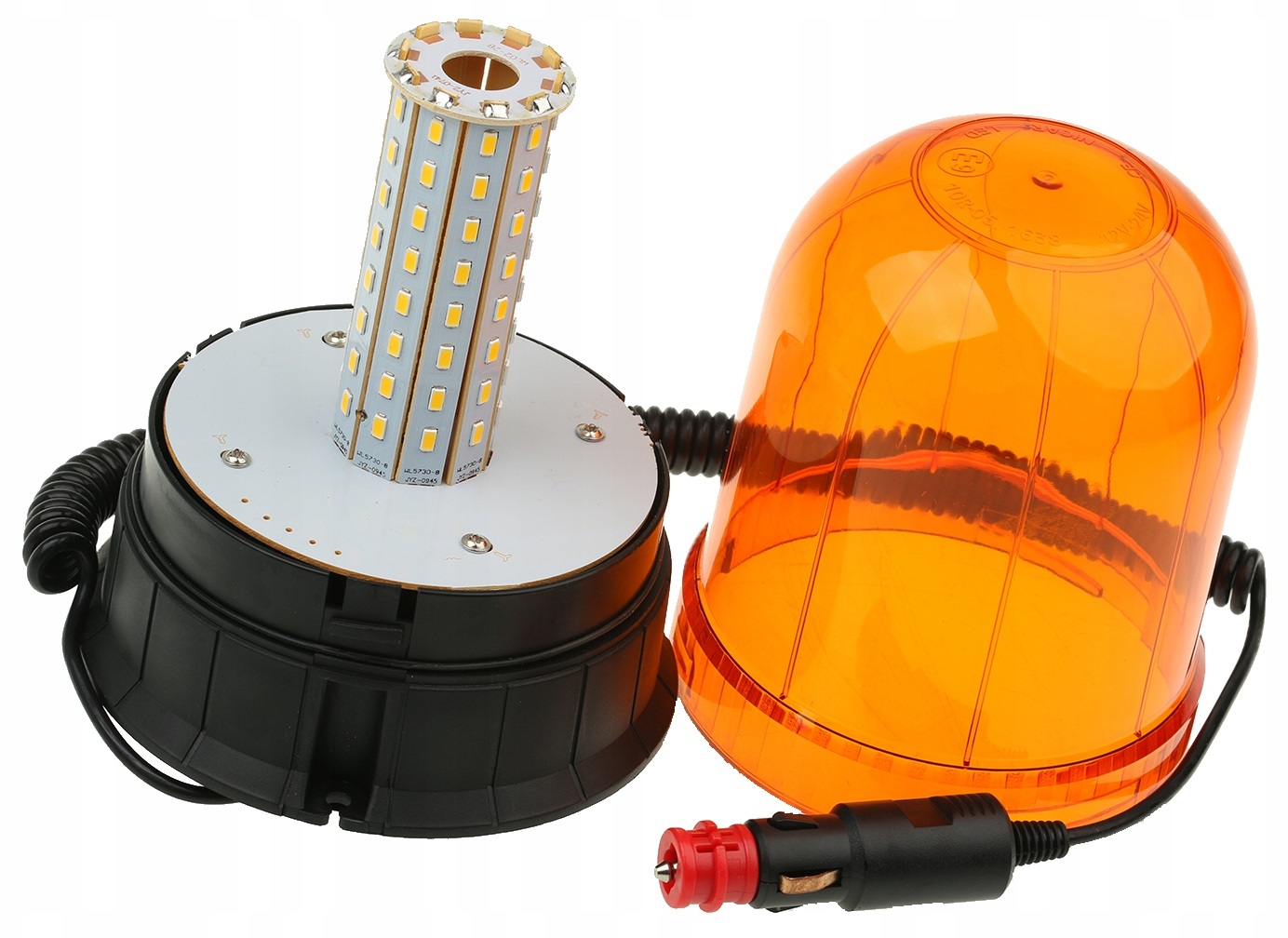 LAMPA OSTRZEGAWCZA KOGUT LED NA MAGNES 12-24V Kolor pomarańczowy