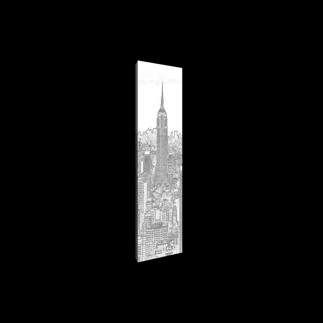 Obraz 45x145 Panorama Nyc Černobílá grafika Moderní kancelář Drapáky