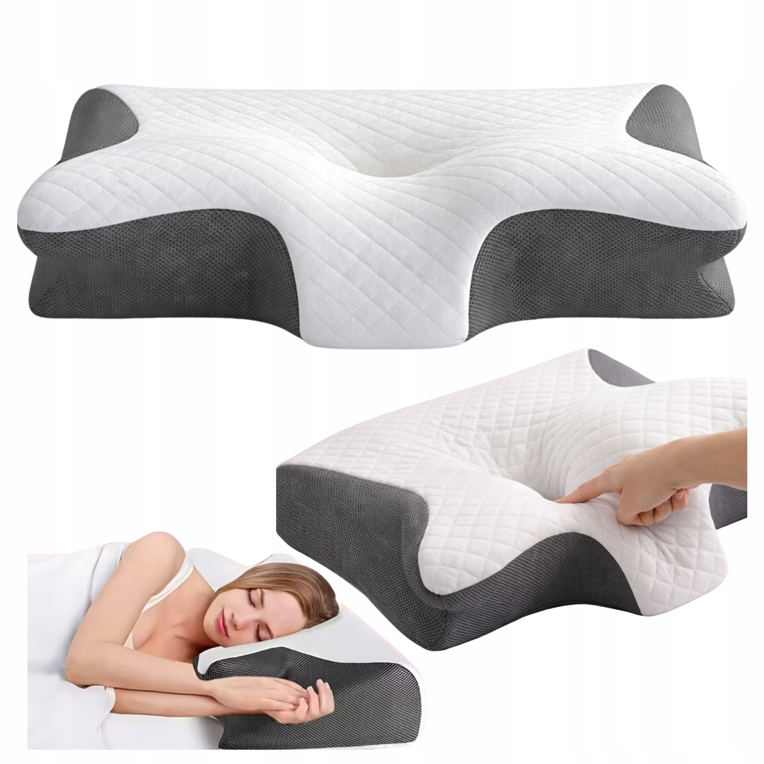 Ergonomiczna Poduszka Ortopedyczna Motyl Pamięcią Kształtu Miękkie