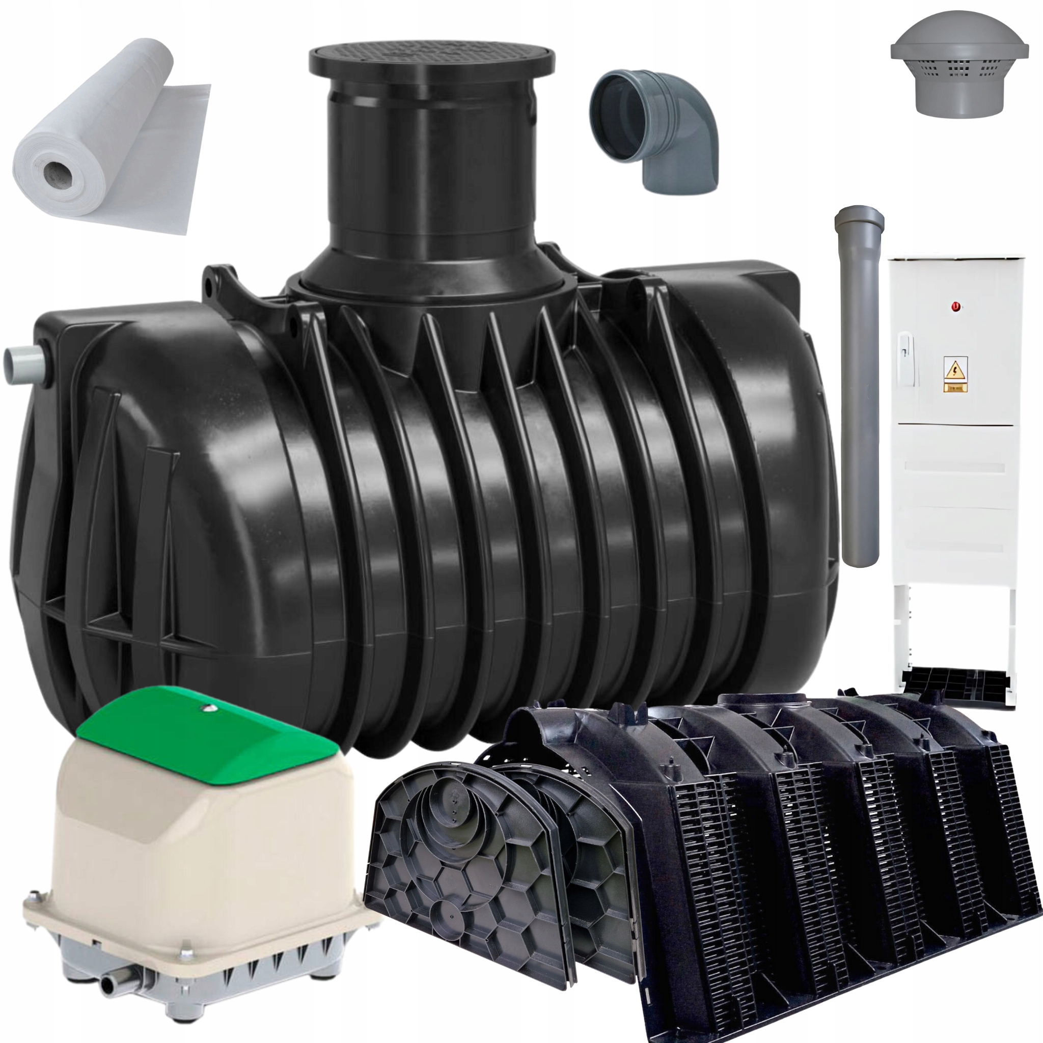 Biologická čistička Jfc 3000 l Aquaclean Plus AC6 4 Tunele Set
