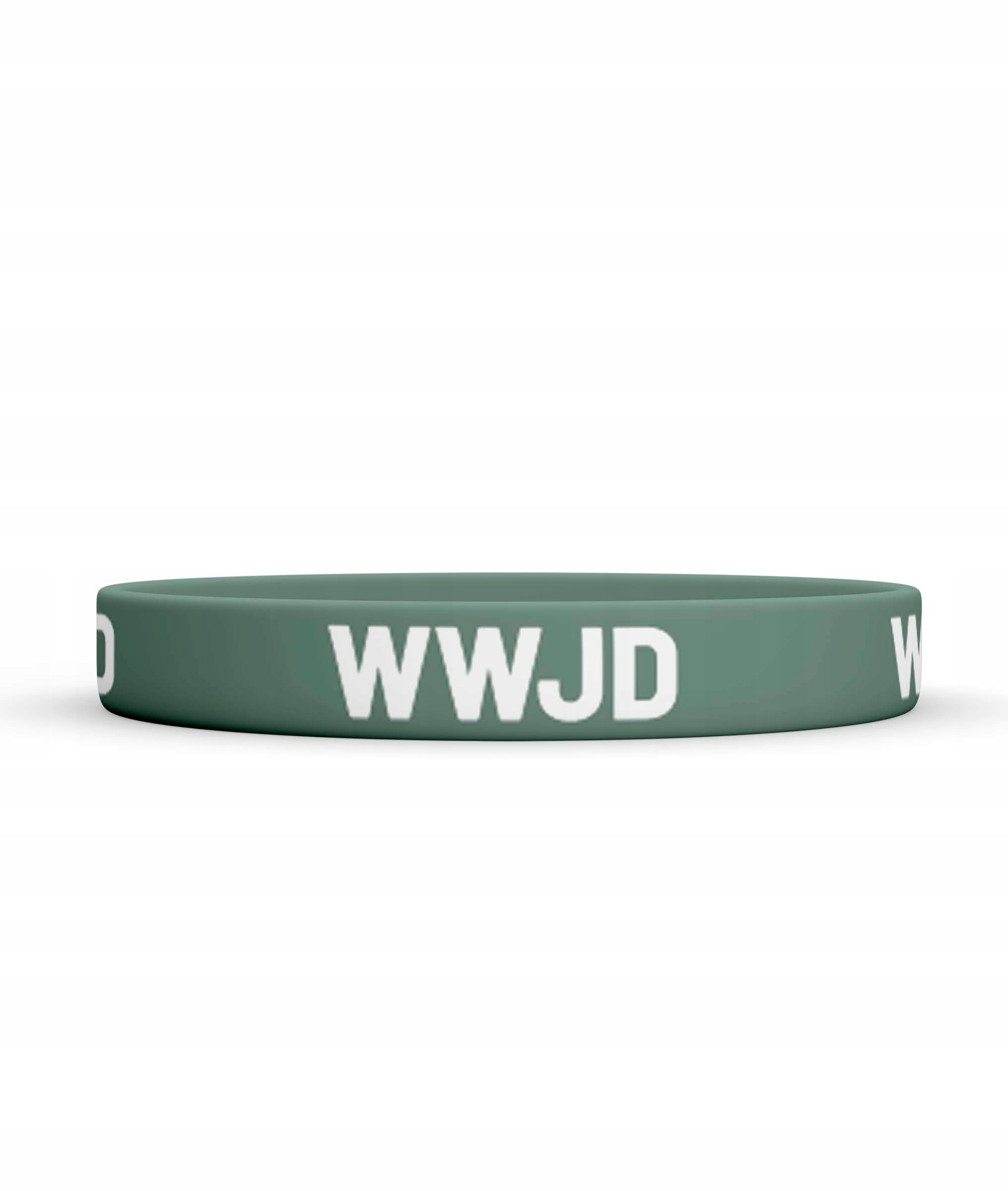 Силиконовый ремешок-WWJD-оливковый
