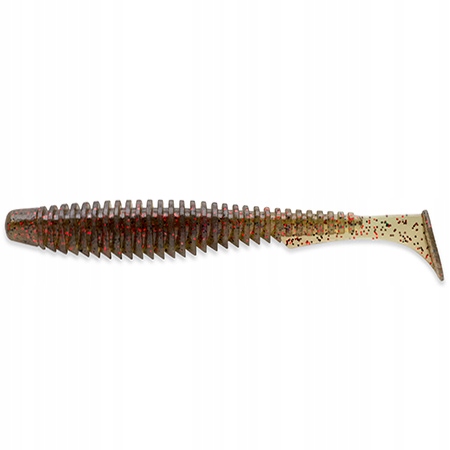 U-Shad 2.5", #045 Green Pumpkin/Red & Black 9szt