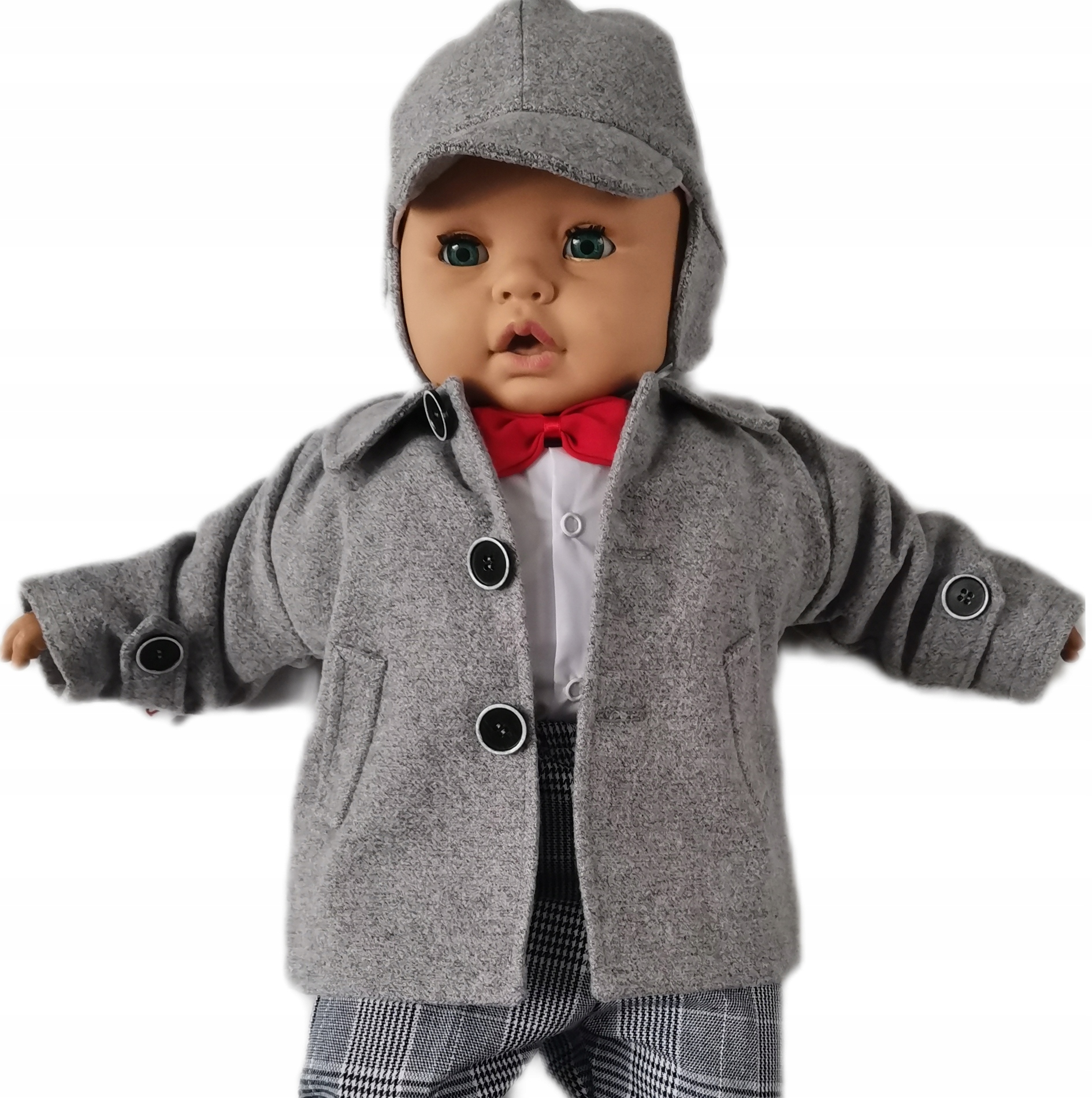 

Kurtka do chrztu Płaszczyk flausz Jesień czapka 68