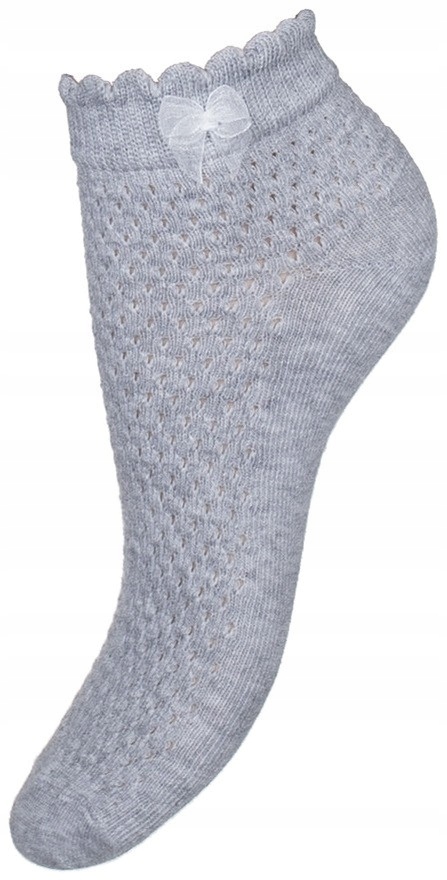 Milena Prelamované ponožky s mašľou sivé 37-41