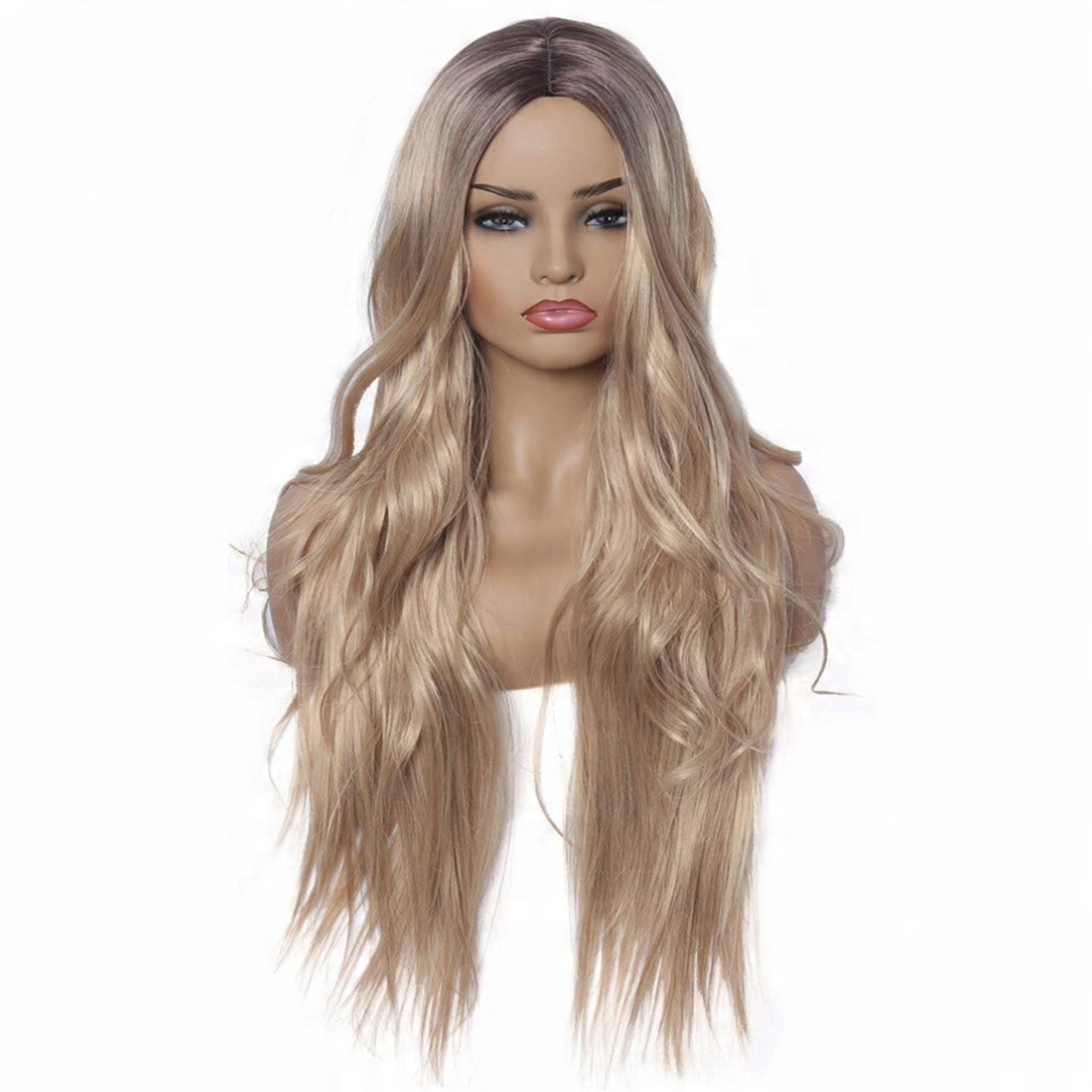 

Peruka Blond brąz długie włosy Fale ombre 70 cm
