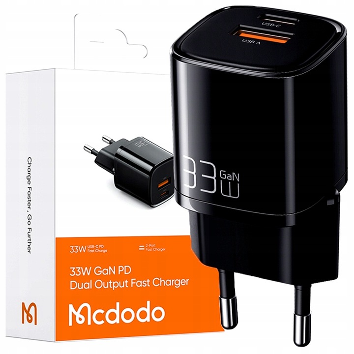 Ładowarka sieciowa Mcdodo 2x Usb Usb-c 33W Gan z gwarancją 24 miesiące