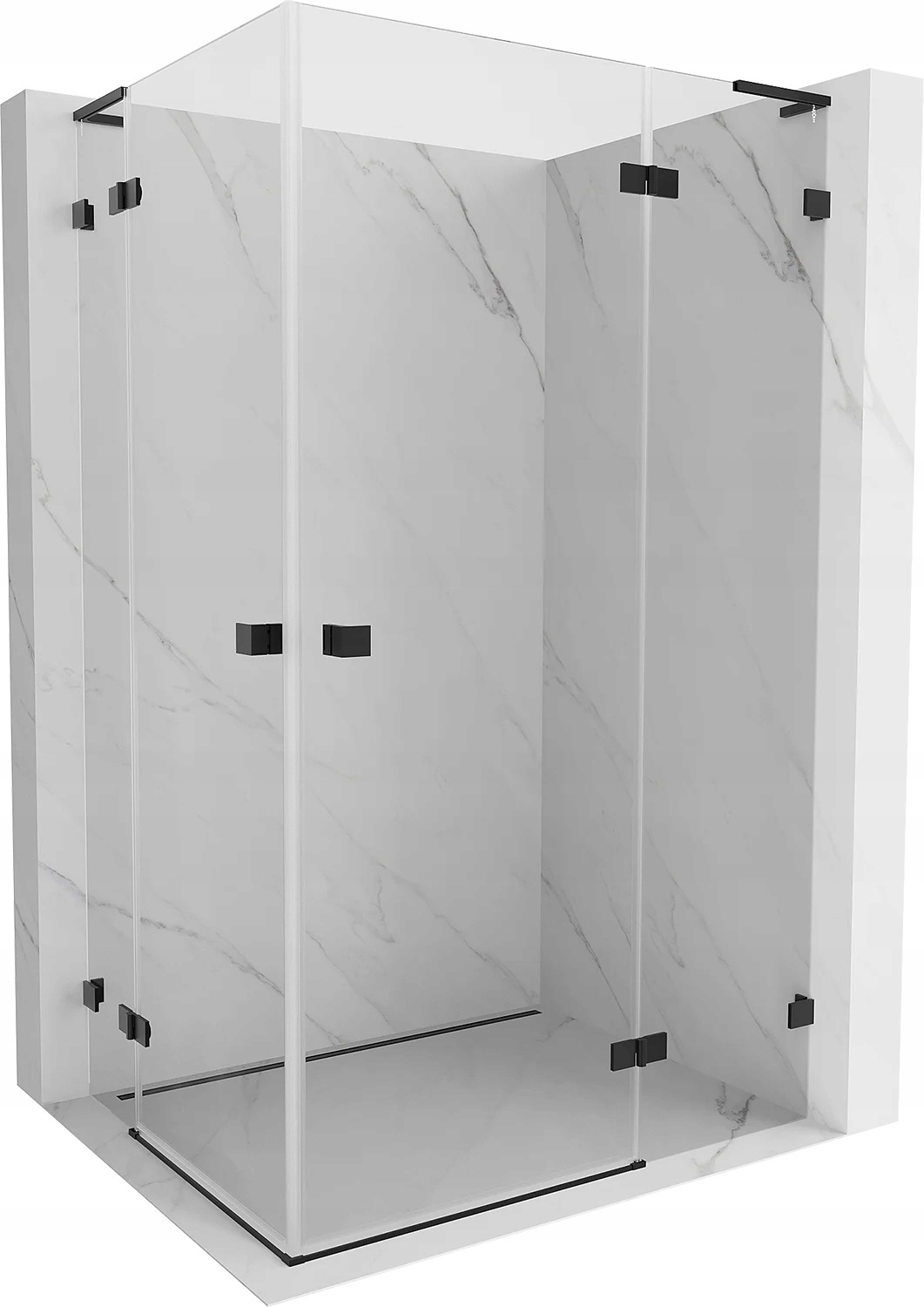 Mexen Lunar L Duo kabina prysznicowa uchylna prawa 100 x 85 cm, transparent