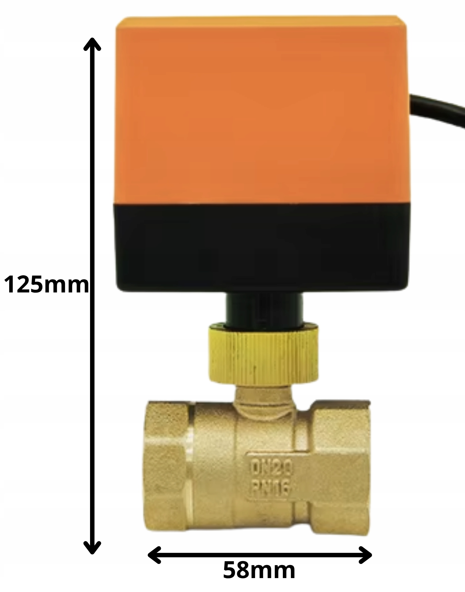 Elektrozawór kulowy z siłownikiem 3/4" DN20 230 V, dwudrożny RegMag – Elektrozawór kulowy 3/4" z siłownikiem RegMag EL-11