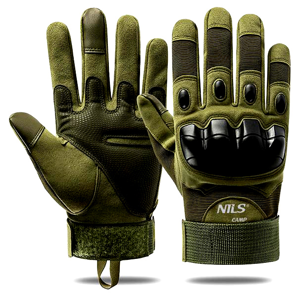 Rękawice Taktyczne XL Nils Camp Zielone Wojskowe Asg Paintball Sportowe