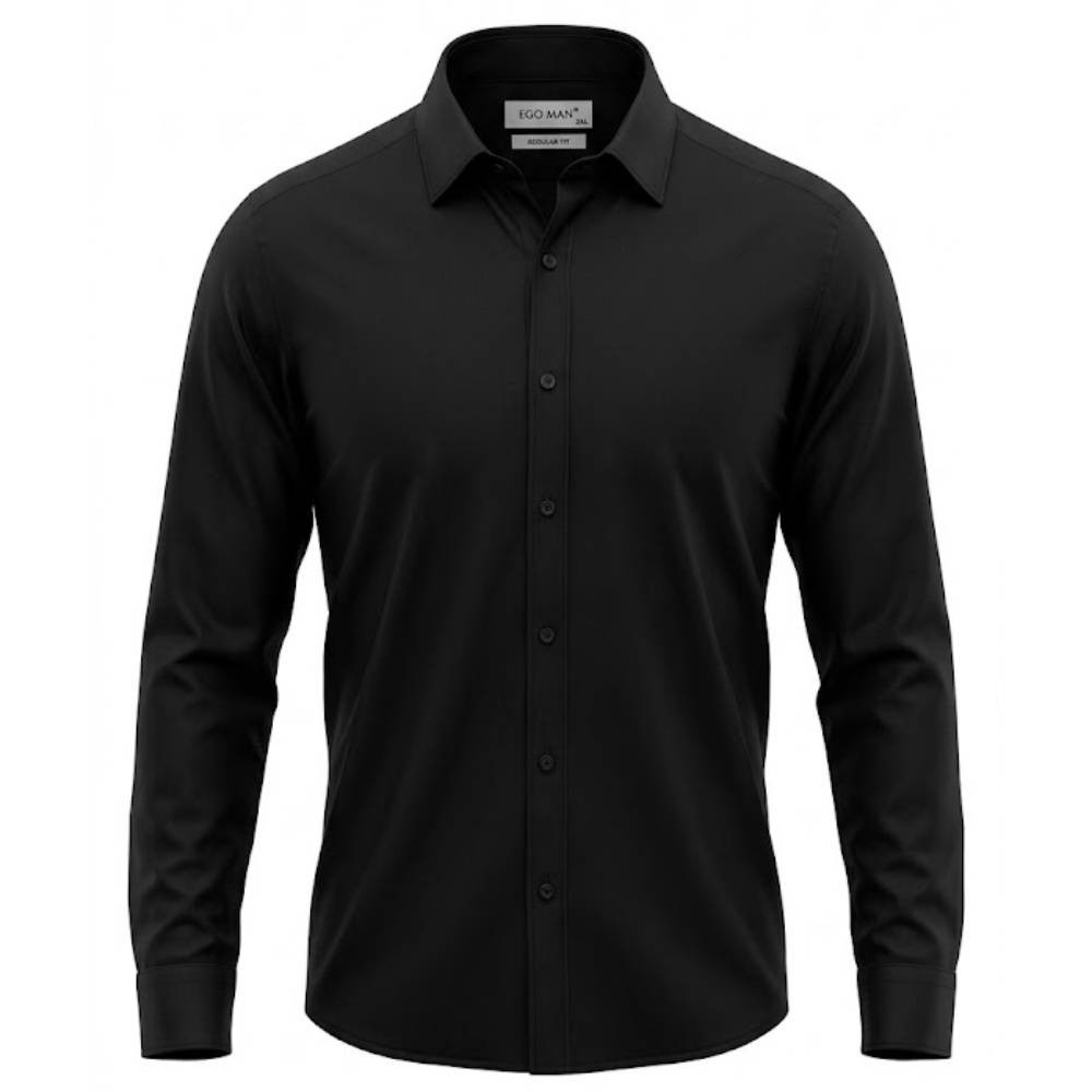 Ego Man košile pánská RE-101-02 regular fit 5XL černá