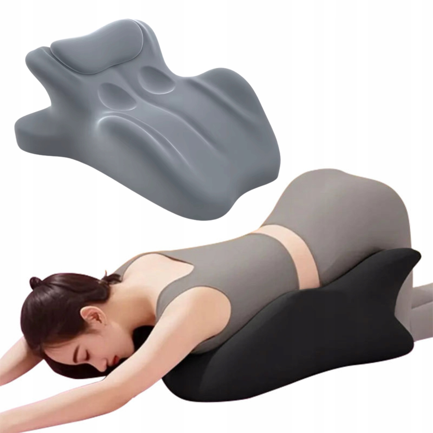 Šedá Ortopedická Relaxačná Poduška Na Chrbát A Bedrovú Oblasť