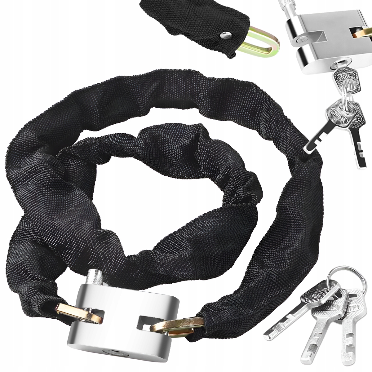 ŁAŃCUCH BLOKADA ROWEROWA NA ROWER MOTOR ZAPIĘCIE