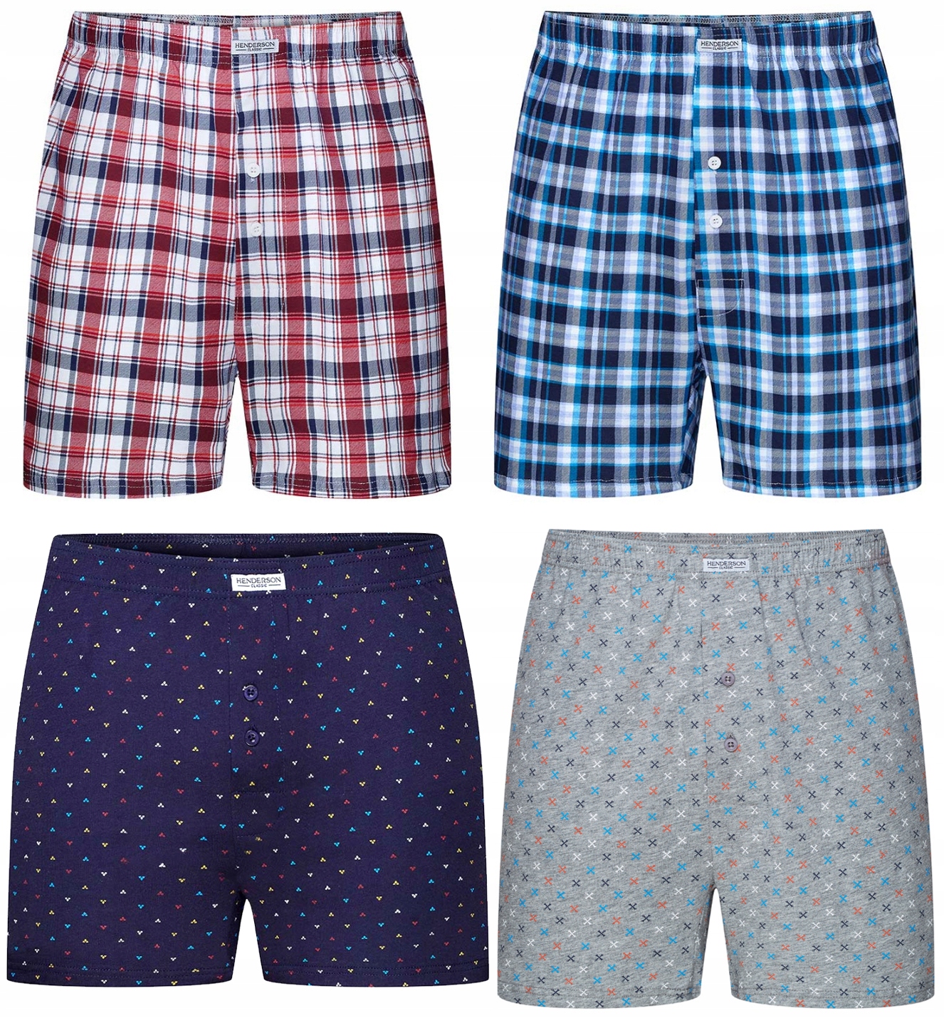 4X Henderson Pánské Volné Boxerky MIX 1449 Velikost XL