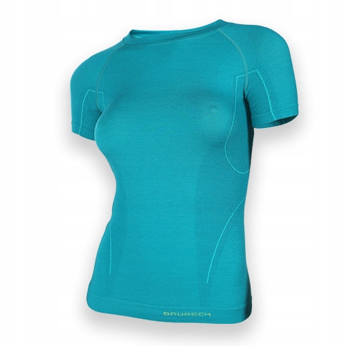 Bielizna damska do Turystyki BRUBECK ACTIVE WOOL Rękaw krótki rękaw
