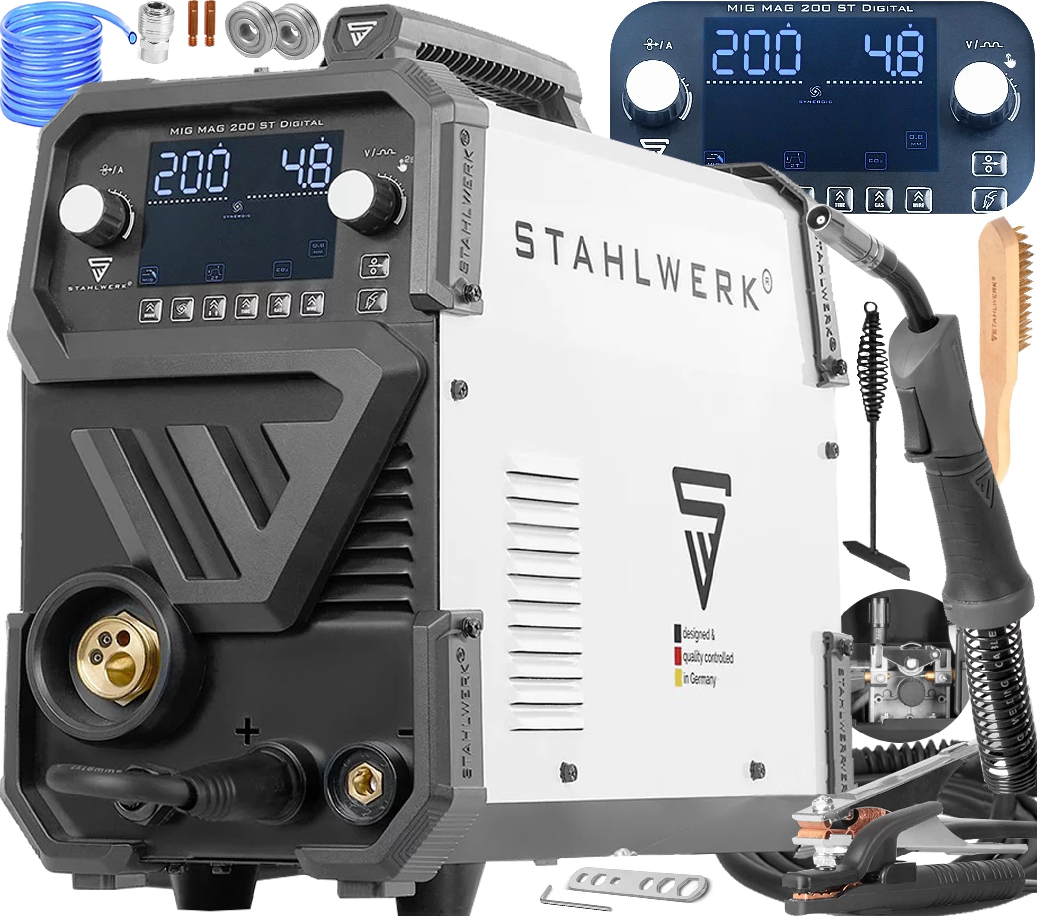 Invertorová Svářečka Migomat Poloautomatická Stahlwerk Mig Mag 200 St Synergie