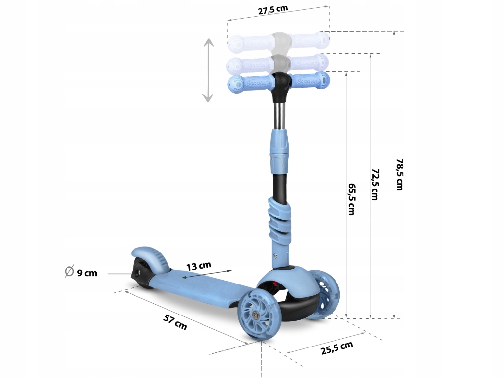 HULAJNOGA TRÓJKOŁOWA DLA DZIECI BALANSOWA 3w1 LED HULAJNOGA ŚWIECĄCE KÓŁKA Hamulec tak