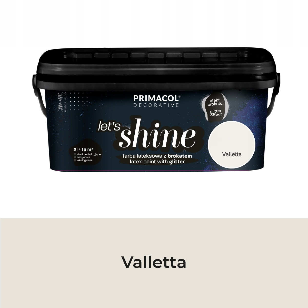 Primacol Let's Shine Dekorativní Barva Se Třpytkami Valletta 2L Šedá